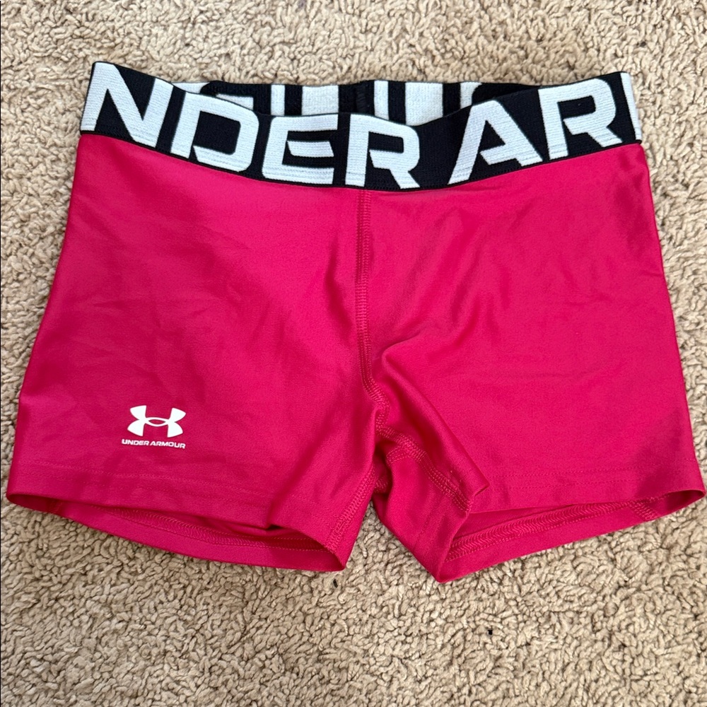 Under Armour Girls Medium Vibrant Pink Athletic Shorts